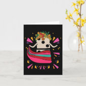 Dansende Mexicaanse trein Domino Tegel Flowers Fun Kaart (Gele Bloem)