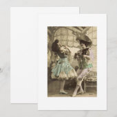 Dansende Minuet blanco uitnodigingskaart Kaart (Voorkant / Achterkant)