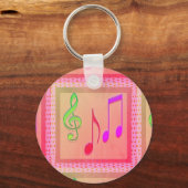 Dansende Muzieksymbolen Sleutelhanger (Voorkant)