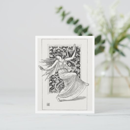 Dansende nimf Walter Crane Art Briefkaart (Staand voorkant)
