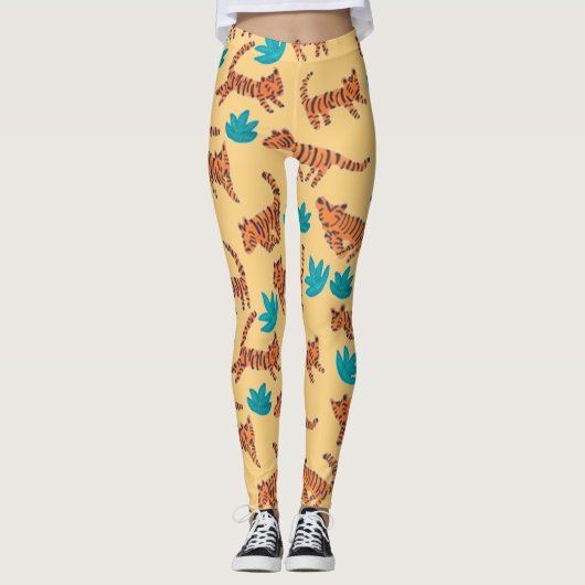 Dansende Oerwoud Tigers Leggings (Voorkant)