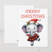 Dansende olifantenkalf - Kerst Kaart (Voorkant / Achterkant)