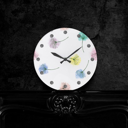 Dansende opties| Waterverf Floral Pattern Ronde Klok