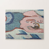 Dansende paar moderne kunst puzzel (Horizontaal)