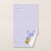 Dansende paarse paashaas lavendel bad handdoek (Handdoek)