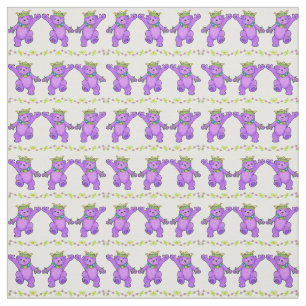Dansende Paarse prinses Teddy Bears Stof