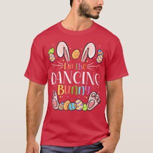 Dansende Paas Matching Familie Feest Konijn Gezich T-shirt