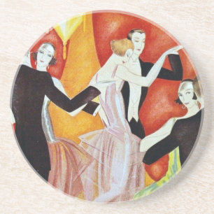 Dansende paren uit 1920 zandsteen onderzetter