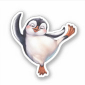 Dansende Penguin Sticker (Voorkant)