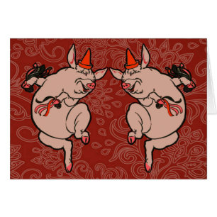 Dansende Pig Antiek Cute Dancer