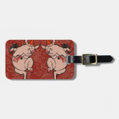 Dansende Pig Antiek Cute Dancer Bagagelabel (Voorkant horizontaal)