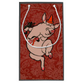 Dansende Pig Antiek Cute Dancer Klein Cadeauzakje (Achterkant)