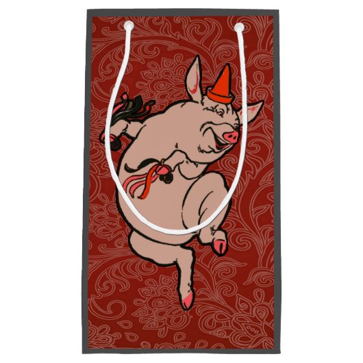 Dansende Pig Antiek Cute Dancer Klein Cadeauzakje (Voorkant)
