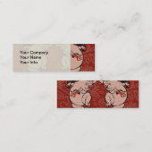 Dansende Pig Antiek Cute Dancer Mini Visitekaartje (Voorkant / Achterkant)