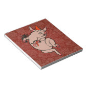 Dansende Pig Antiek Cute Dancer Notitieblok (Schuin)