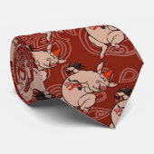 Dansende Pig Antiek Cute Dancer Stropdas (Opgerold)