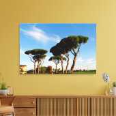 "Dansende" pijnbomen, Digitale kunst, schilderen. Canvas Afdruk (Insitu (Woonkamer))