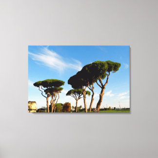 "Dansende" pijnbomen, Digitale kunst, schilderen. Canvas Afdruk