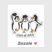 Dansende pinguïns Afstuderen Sticker (Vel)