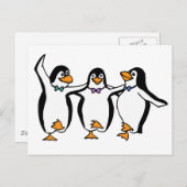 Dansende pinguïns briefkaart (Voorkant / Achterkant)
