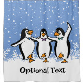 Dansende pinguïns Design douchegordijn (Voorkant)