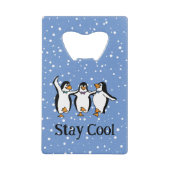Dansende pinguïns Design flesopener Kredietkaart Flessenopener (Voorkant)