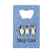 Dansende pinguïns Design flesopener Kredietkaart Flessenopener (Achterkant)