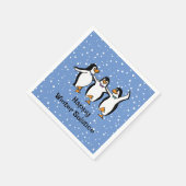 Dansende pinguïns Design papieren servetten (Hoek)