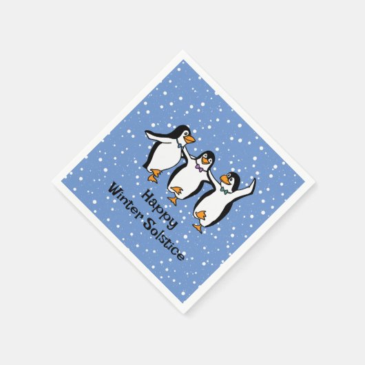 Dansende pinguïns Design papieren servetten (Hoek)