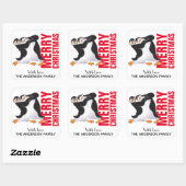 Dansende Pinguïns Kerst Label (Vel)