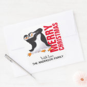 Dansende Pinguïns Kerst Label (Envelop)