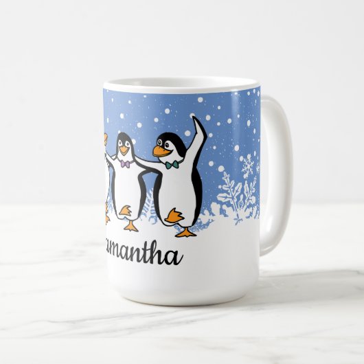 Dansende pinguïns koffiemok (Voorkant rechts)