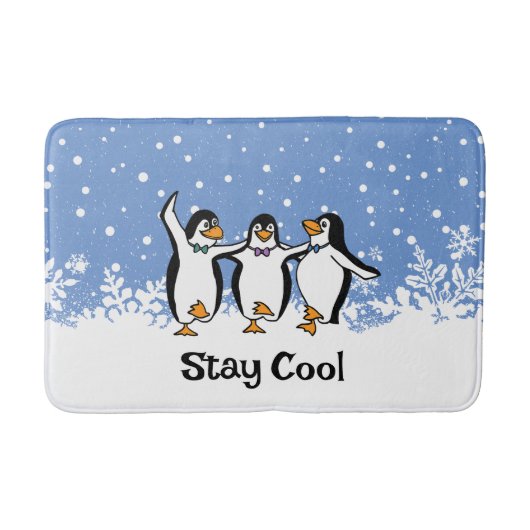 Dansende pinguïns ontwerp badmat (Voorkant)