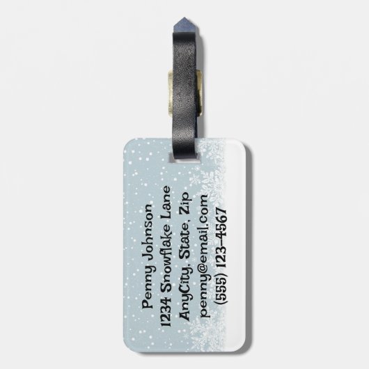 Dansende pinguïns ontwerp bagagelabel (Achterkant verticaal)