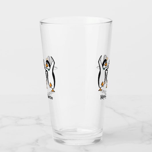 Dansende pinguïns ontwerp Drink glas (Links)