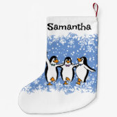 Dansende pinguïns ontwerp kleine kerstsok (Achterkant)