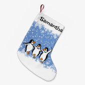 Dansende pinguïns ontwerp kleine kerstsok (Voorkant (Hangend))