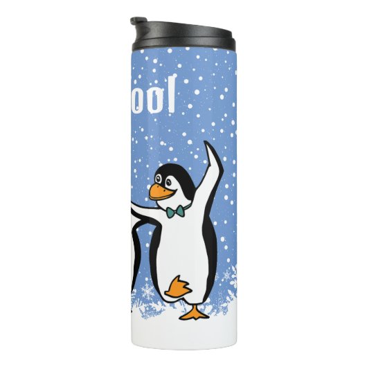 Dansende pinguïns thermosbeker (Geroteerd rechts)