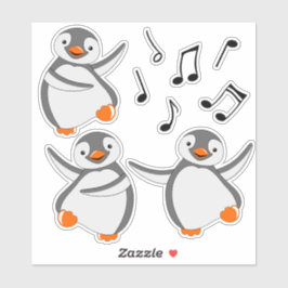 Dansende pinguïns Vinyl Stickers