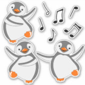 Dansende pinguïns Vinyl Stickers (Voorkant)
