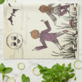 Dansende Pompoen Folk Keuken Handdoek (Gevouwen)