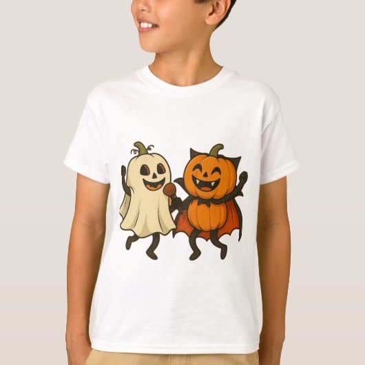 Dansende pompoenen in Halloween kostuums - Funny G T-shirt (Voorkant)