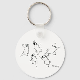 Dansende pugs sleutelhanger