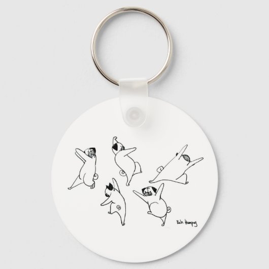 Dansende pugs sleutelhanger (Voorkant)