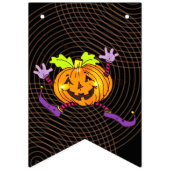 Dansende Pumpkin Halloween Party Decoration Vlaggetjes (Tweede vlag)