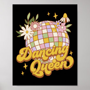 Dansende Queen Boho Disco Flower 70s 80s Vrouwen Poster