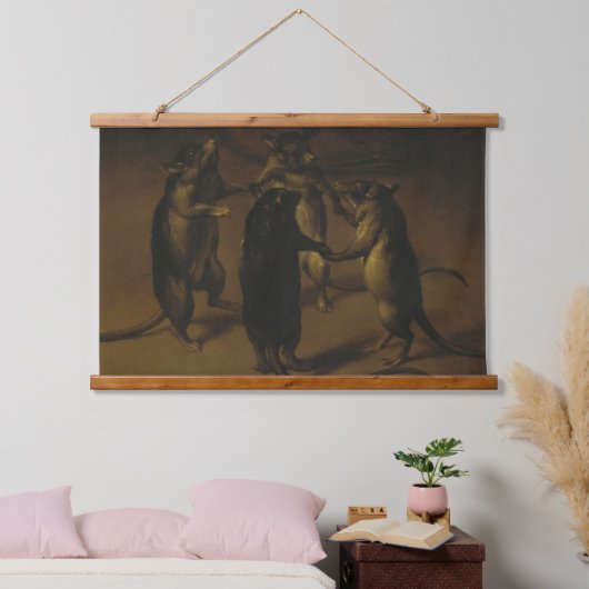 Dansende ratten, van Ferdinand Kessel Hangend Wandkleed (Slaapkamer)