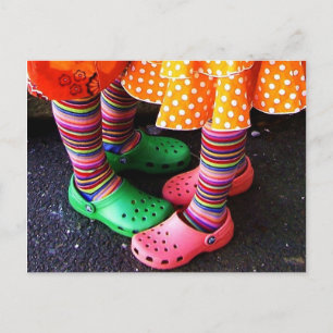 Dansende regenboog briefkaart