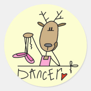 Dansende rendier T-shirts en cadeaus Ronde Sticker