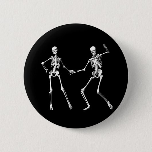 Dansende Retro Skeletons Button (Voorkant)
